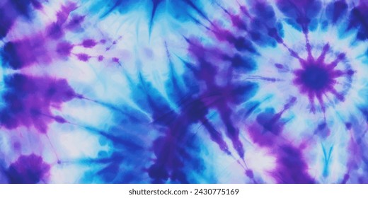 Blue and Violet  Fabric Tie Dye Pattern Ink , colorful tie dye pattern abstract background. Tie Dye two Tone Clouds . Shibori, tie dye, abstract batik brush seamless and repeat pattern design.