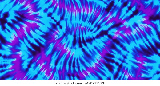 Blue and Violet  Fabric Tie Dye Pattern Ink , colorful tie dye pattern abstract background. Tie Dye two Tone Clouds . Shibori, tie dye, abstract batik brush seamless and repeat pattern design.