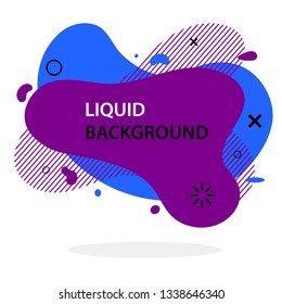 Blue and violet flat style abstract vector banner isolated on white background. Modern geometric liquid form. Modern template. Template for the design for logo, flyer, presentation etc. Vector
