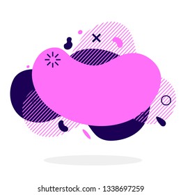 Blue and violet flat style abstract vector banner isolated on white background. Modern geometric liquid form. Modern template. Template for the design for logo, flyer, presentation etc. Vector