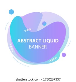 Gradiente azul y violeta forma líquida abstracta elemento de banner gráfico moderno sobre fondo blanco