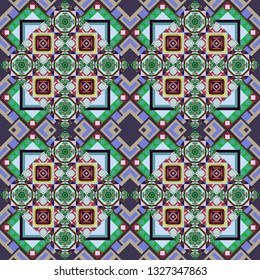Blue, violet and green polygonal illustration consisting of rectangles. Creative geometric seamless pattern. Vector rectangular design for your business.