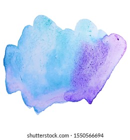 Blue violet isolated pastel vector watercolor stain.
