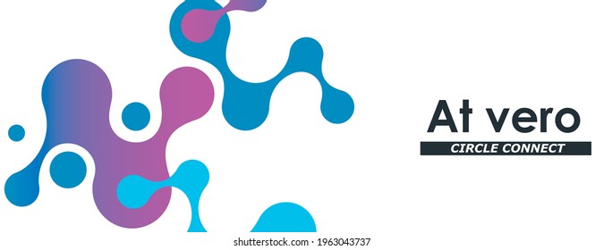 Blue violet molecules in abstract style on light background. Science technology concept. Graphic design element