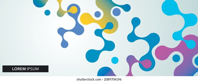 Blue violet molecules in abstract style on light background. Science technology concept. Graphic design element