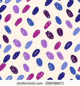 polka de color azul y violeta punto abstracto patrón sin fisuras sobre fondo claro. Diseño de vectores para textiles, fondos, ropa, papel de envoltura, tela y papel pintado. Ilustración de moda sin fisuras.
