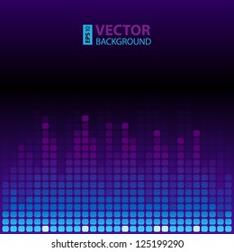 Blue and violet shining digital equalizer background. RGB EPS 10 vector illustration