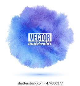 Blue and violet splash vector isolated watercolor stain