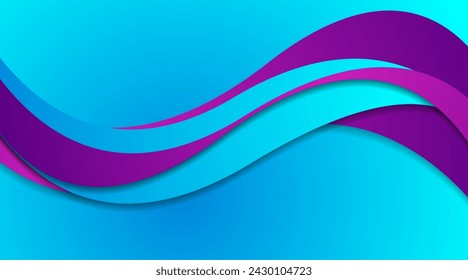 Blue and violet waves minimal abstract elegant background. Vector corporate design