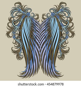 blue violet wings with patterns