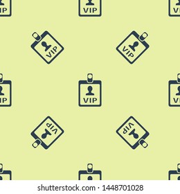 Blue VIP badge icon isolated seamless pattern on white background.  Vector Illustration