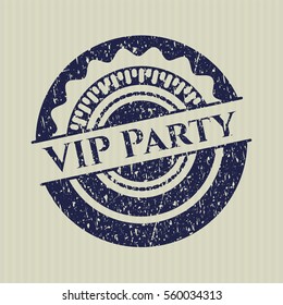 Blue VIP Party distress rubber grunge texture seal