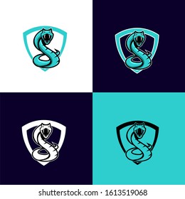 blue viper snake sport logo design