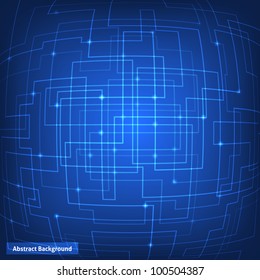 Blue virtual technology circuit background. This vector image is fully editable.