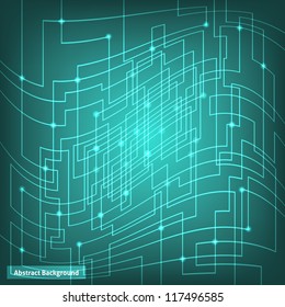 Blue virtual technology circuit background. This vector image is fully editable.