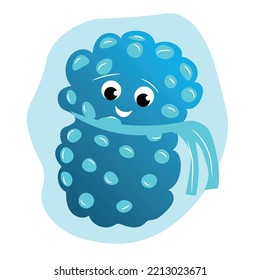 Blaues Virus auf weißem Hintergrund