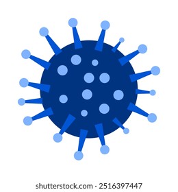 Virus azul. Ilustración vectorial. Vector de estilo plano. Tema de salud. Microbiología