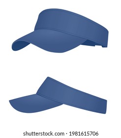 Blue visor cap. vector illustration