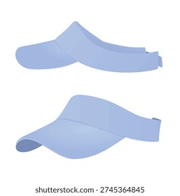 Blue visor cap. vector illustration