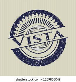 Blue Vista distressed rubber seal with grunge texture