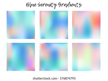Blue Vivid Creative multicolored blurred background set for Web and Mobile Applications, social media, posters.