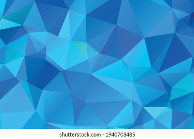 Blue vivid polygonal mosaic background, creative design templates Illustration