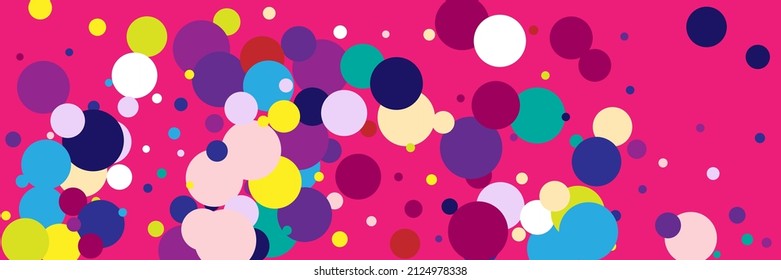Blue Vivid White Multicolor Play Pattern. Yellow Rainbow Pastel Circles Red Wallpaper. Kids Bright Violet Vibrant Dark Children Composition. Green Purple Beige Indigo Pink Color Illustration.