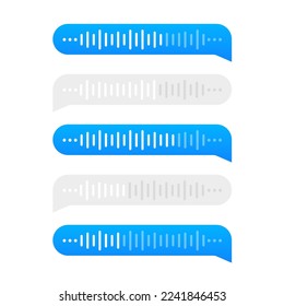 Blue Voice Message Bubbles, Voice Message Icon, Event Notification. Modern flat style for social networks, websites, banners. Vector illustration