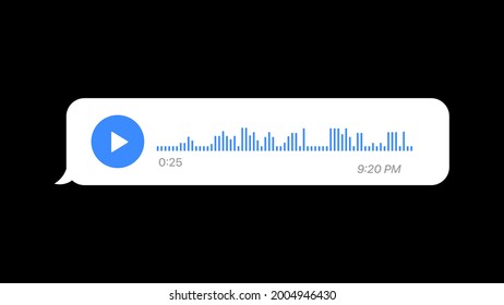 Concepto de mensaje de voz azul. Plantilla con fondo transparente. Ilustración del vector