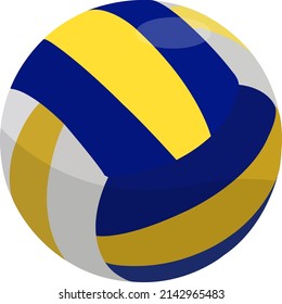 Blue volleyball ball, illustration, vector on a white background.