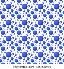 blue volumetric balls pattern on transparent background