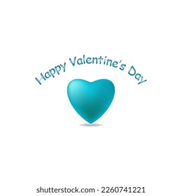 blue volumetric heart.vector illustration for Valentine's day