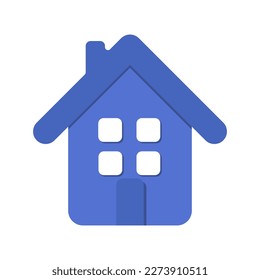 Blue volumetric house vector. Simple house vector icon. Building for web vector. Home vector icon.