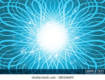 Blue vortex space background illustration  - Vector blue vortex illustration template