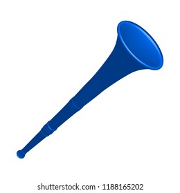 Blue vuvuzela trumpet football fan. Vuvuzela isolated on a white background. Vector illustration