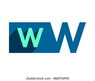 blue w typography typeset logotype alphabet font image vector icon logo symbol
