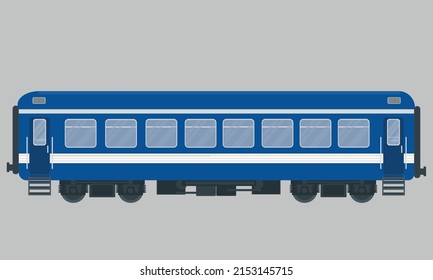 gráficos vectores del tren de pasajeros de vagón azul para viajes