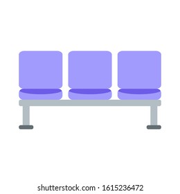 blue waiting seat flat design