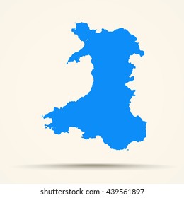 Blue Wales Map Illustration