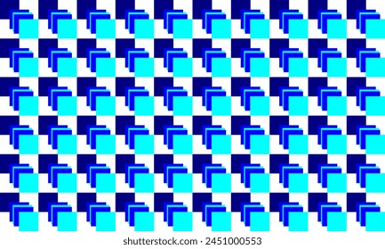 Blue wall block, seamless pattern with blue squares block arrange as wall design for fabric printing or wallpaper or background, Thailand, thai traditional fabric patter print
