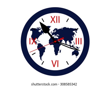 blue  wall clock on a white background.wall clock vector