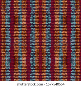 Blue Wall Stripe Vector Seamless Pattern. Hand Stripe Texture. Pink Scandinavian Grunge Design. Mexican Fabric Stripe Yellow Wallpaper.
