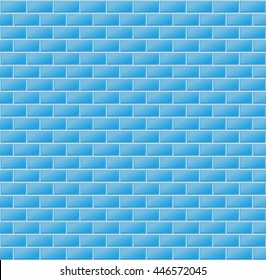 Blue Wall Tiles. Vector Illustration Of Blue Wall Tiles As Seamless Pattern