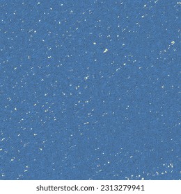 Blue wall with white specks. Rough flecked paper, or cardboard. Compressed fiber material sprinkled with tiny stains. Felt texture. Vector seamless.