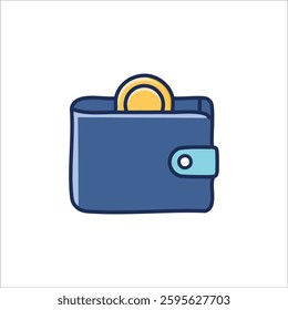 Blue wallet with coins for carrying money