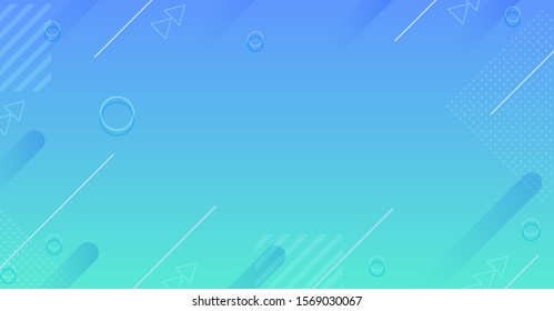 Blue wallpaper with abstract shapes and lines, business banner