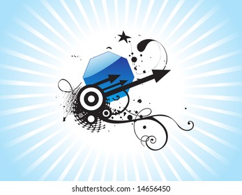 fondo de pantalla azul, elementos aero y grunge