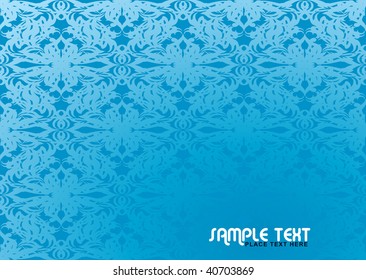 Diseño de fondo de pantalla azul con área para texto y diseño de repetición