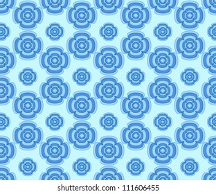 blue wallpaper with flowers