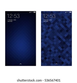 Blue wallpaper for smartphone, mobile application interface. Vector Illustration